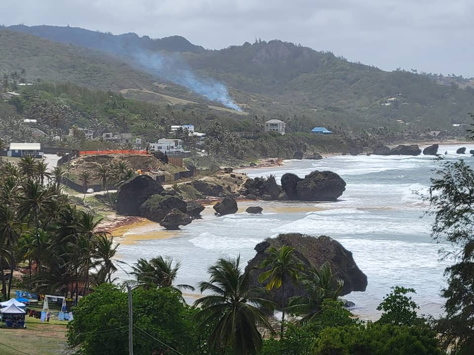 Boulders and surf along the east coast of Barbados